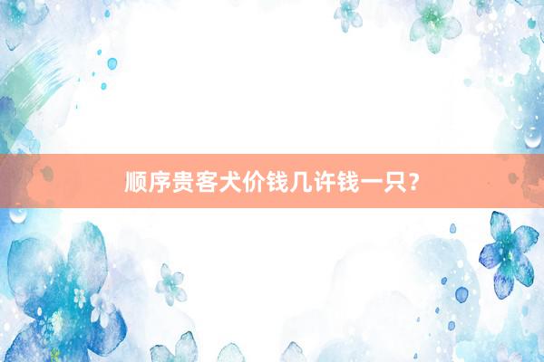 顺序贵客犬价钱几许钱一只？