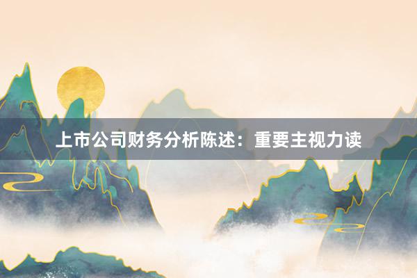 上市公司财务分析陈述：重要主视力读